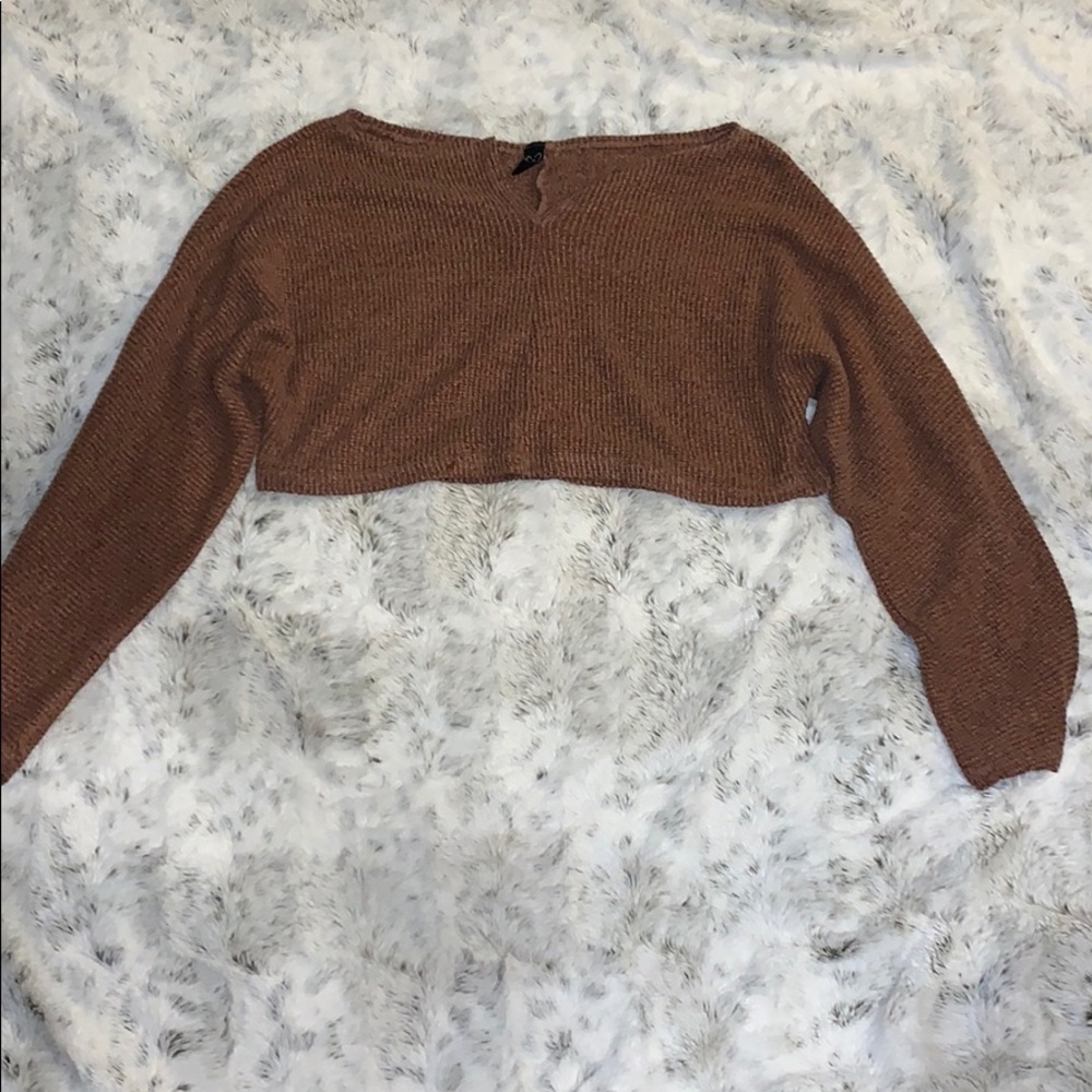 Pink brownish cropped sweater